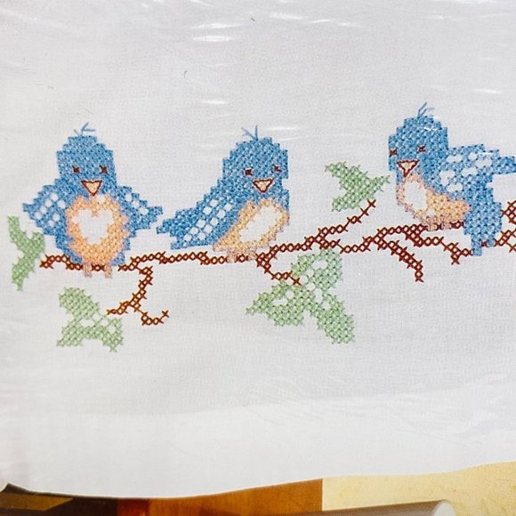 Janlynn Stamped Cross Stitch Pillow Cases - New/Sealed - Picture 5 of 9